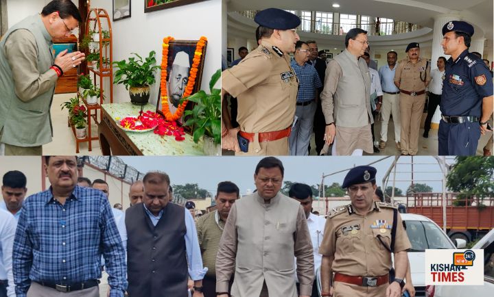 सीएम पुष्कर सिंह धामी पं. गोविंद बल्लभ पंत की जयंती पर श्रद्धा सुमन अर्पित करते हुए