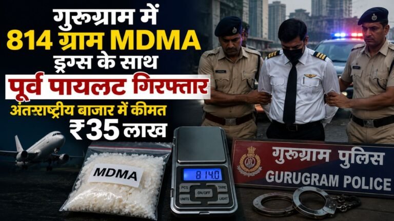 "गुरुग्राम पुलिस ने 814 ग्राम एमडीएमए ड्रग्स के साथ पूर्व पायलट अरशद अली को गिरफ्तार किया।"