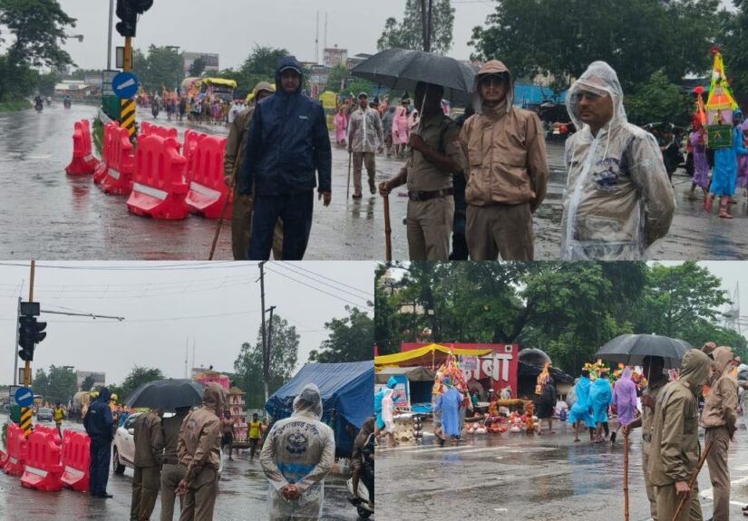 कांवड़ यात्रा 2026 के दौरान हरिद्वार पुलिस शिवभक्तों को सुरक्षित गंतव्य के लिए यातायात व्यवस्थित कर रवाना करते हुए।
