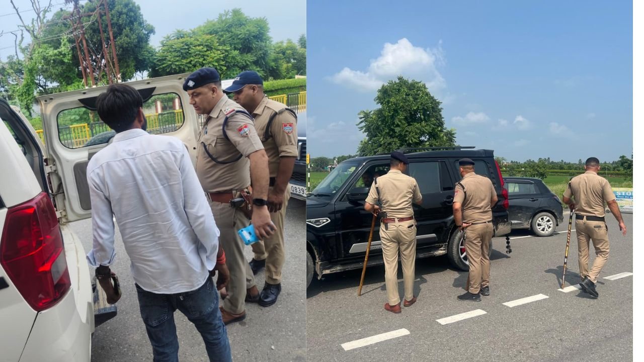ऊधमसिंह नगर पुलिस के विशेष यातायात अभियान में वाहन चालकों की चेकिंग