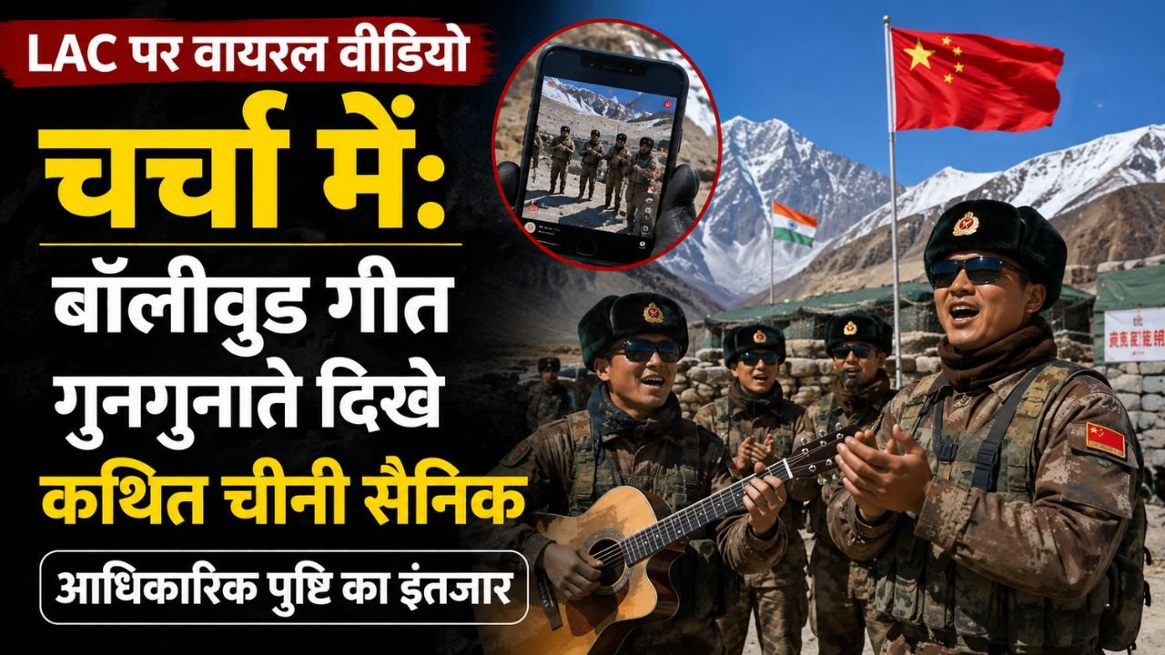 एलएसी से जुड़े वायरल वीडियो के स्क्रीनशॉट में भारतीय और चीनी सैनिकों के बीच दिखाई देता सामान्य माहौल।